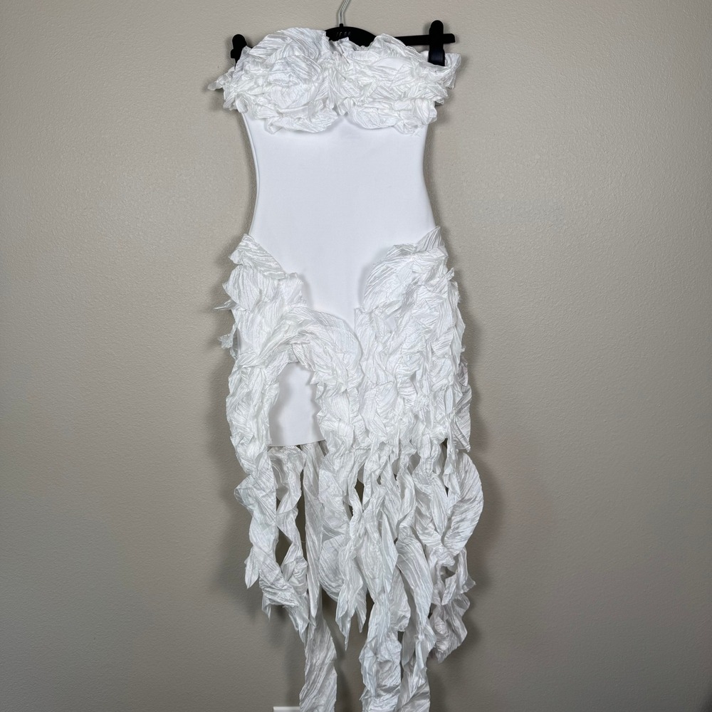 Whimsical Mermaidcore White Ruffle Dress Fairycore Editorial Occasion S